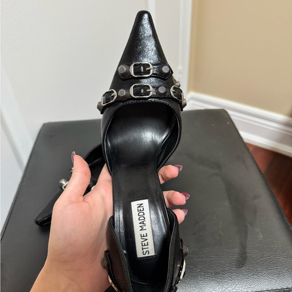 Steve Madden Black Studded Women's Heels - Picture 3 of 6